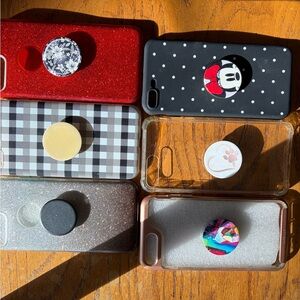 Red Glitter  and others Phone Case with PopSocket